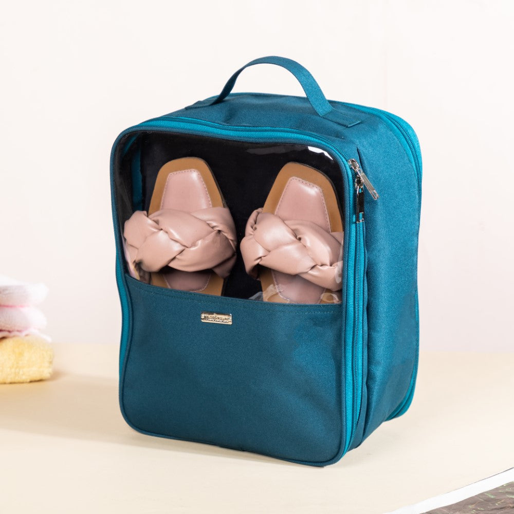 Shoe Travel Bag Teal 9x12 Inch Waterproof Nestasia