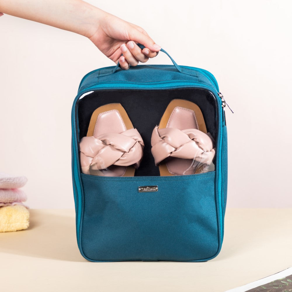 Shoe Travel Bag Teal 9x12 Inch Waterproof Nestasia