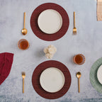Round Placemat Maroon Set of 4 Nestasia