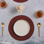 Round Placemat Maroon Set of 4 Nestasia