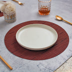 Round Placemat Maroon Set of 4 Nestasia