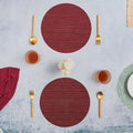 Round Placemat Maroon Set of 4 Nestasia