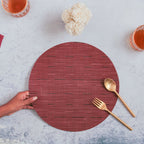 Round Placemat Maroon Set of 4 Nestasia