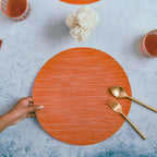 Round Placemat Orange Set of 4 Nestasia