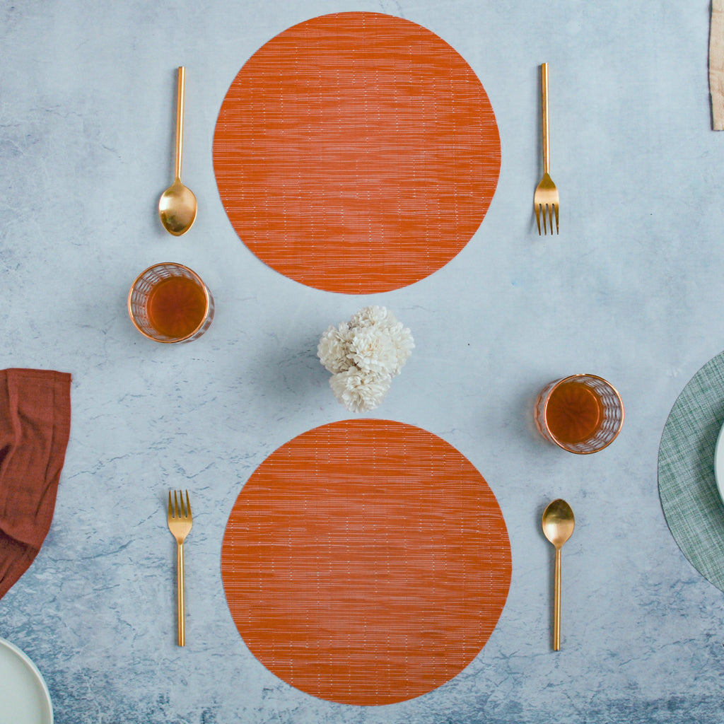 Round Placemat Orange Set of 4 Nestasia