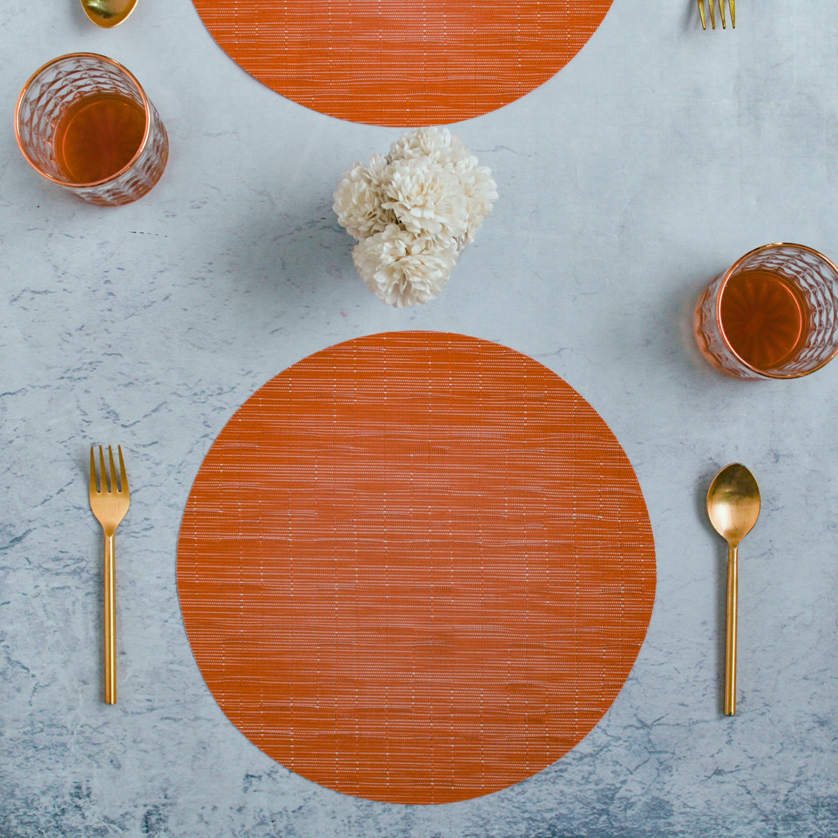 Round Placemat Orange Set of 4 Nestasia