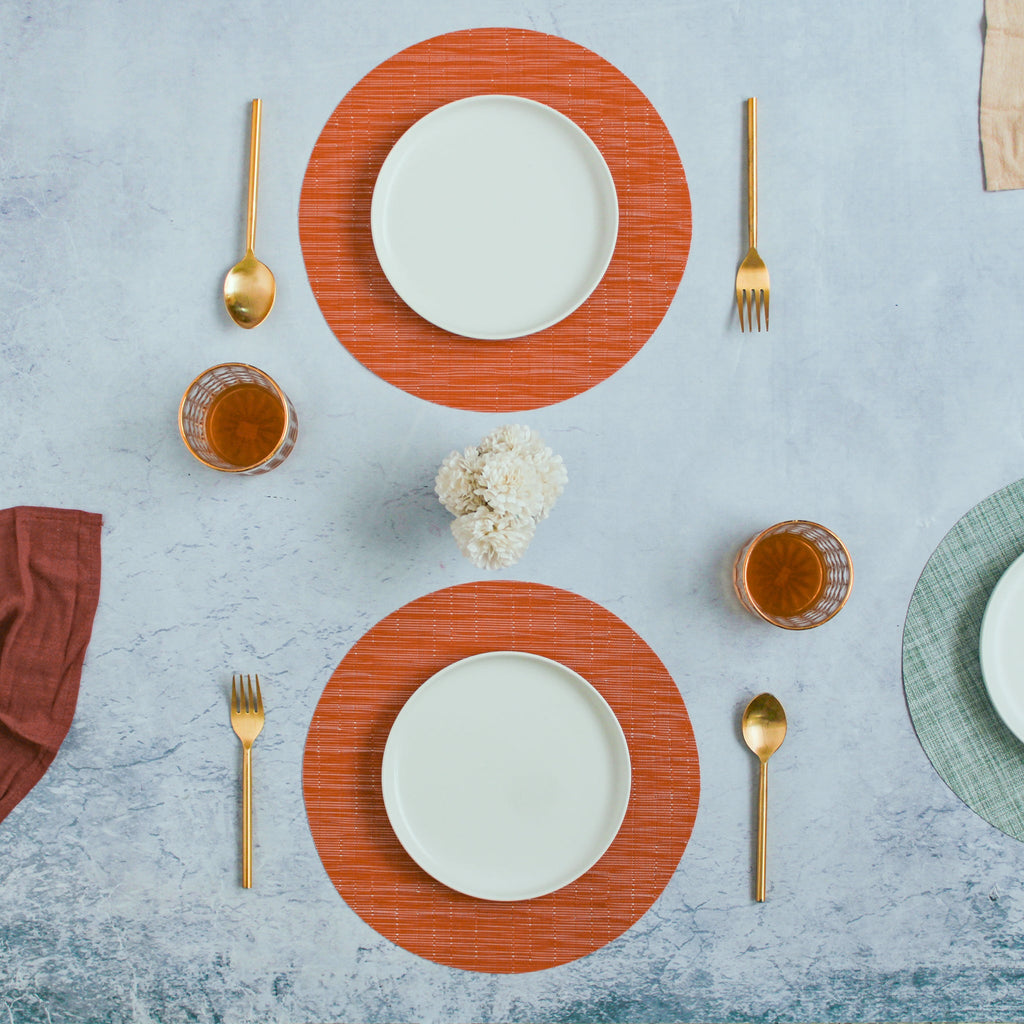 Round Placemat Orange Set of 4 Nestasia