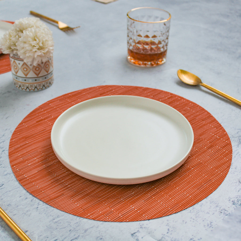 Round Placemat Orange Set of 4 Nestasia