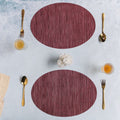 Oval Table Mat Maroon Set of 2 Nestasia
