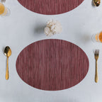 Oval Table Mat Maroon Set of 2 Nestasia