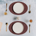 Oval Table Mat Maroon Set of 2 Nestasia