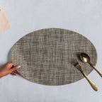 Oval Table Mat Brown Set of 2 Nestasia