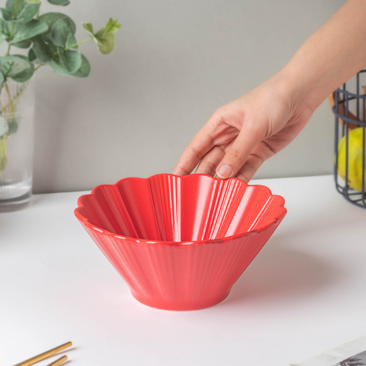 Ruby Red Ramen Bowl 600 ml Nestasia