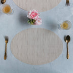 Oval Table Mat Beige Set of 2 Nestasia