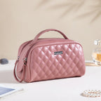 Travel And Makeup Pouch With Double Zip Pink Nestasia