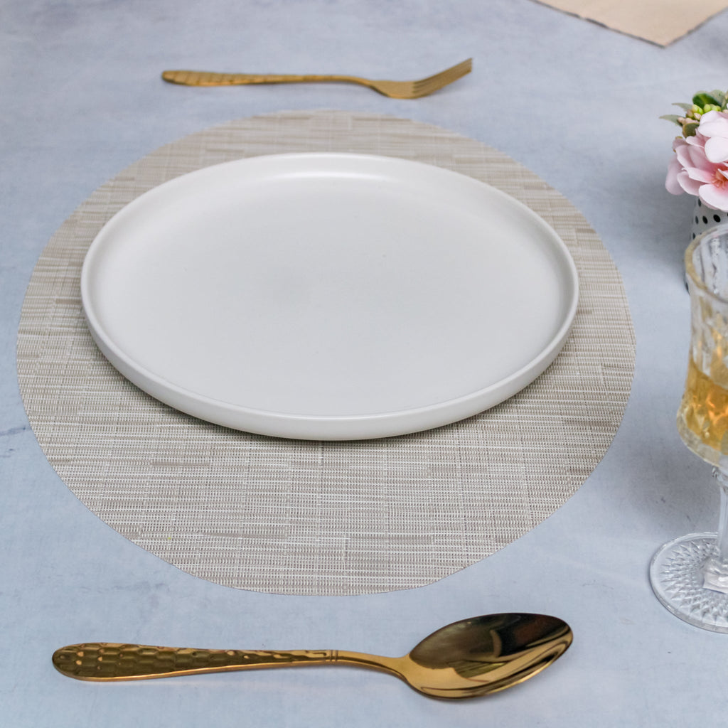 Oval Table Mat Beige Set of 2 Nestasia