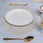 Oval Table Mat Beige Set of 2 Nestasia