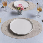 Oval Table Mat Beige Set of 2 Nestasia