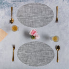 Oval Table Mat Grey Set of 2 Nestasia