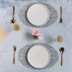 Oval Table Mat Grey Set of 2 Nestasia