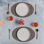 Oval Table Mat Brown Set of 2 Nestasia