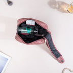 Travel And Makeup Pouch With Double Zip Pink Nestasia