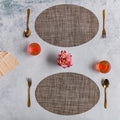 Oval Table Mat Brown Set of 2 Nestasia