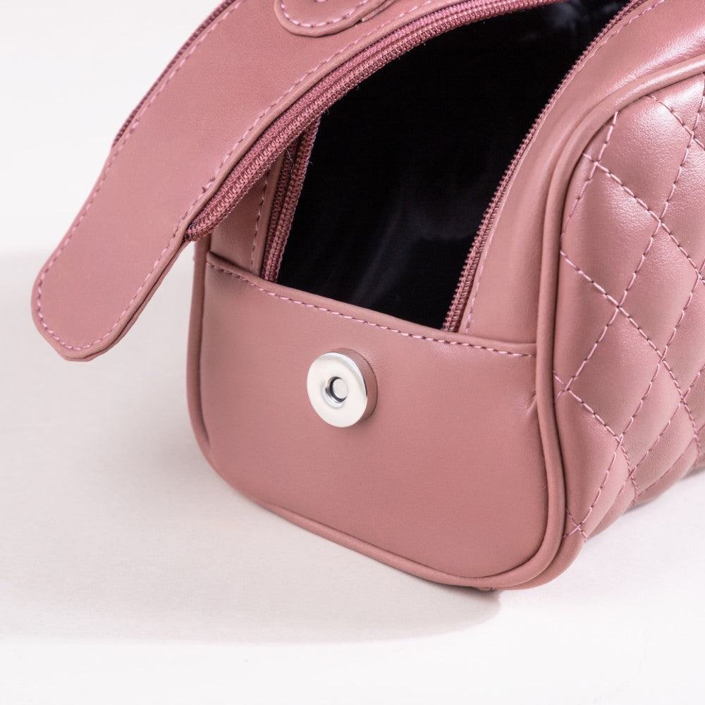 Travel And Makeup Pouch With Double Zip Pink Nestasia