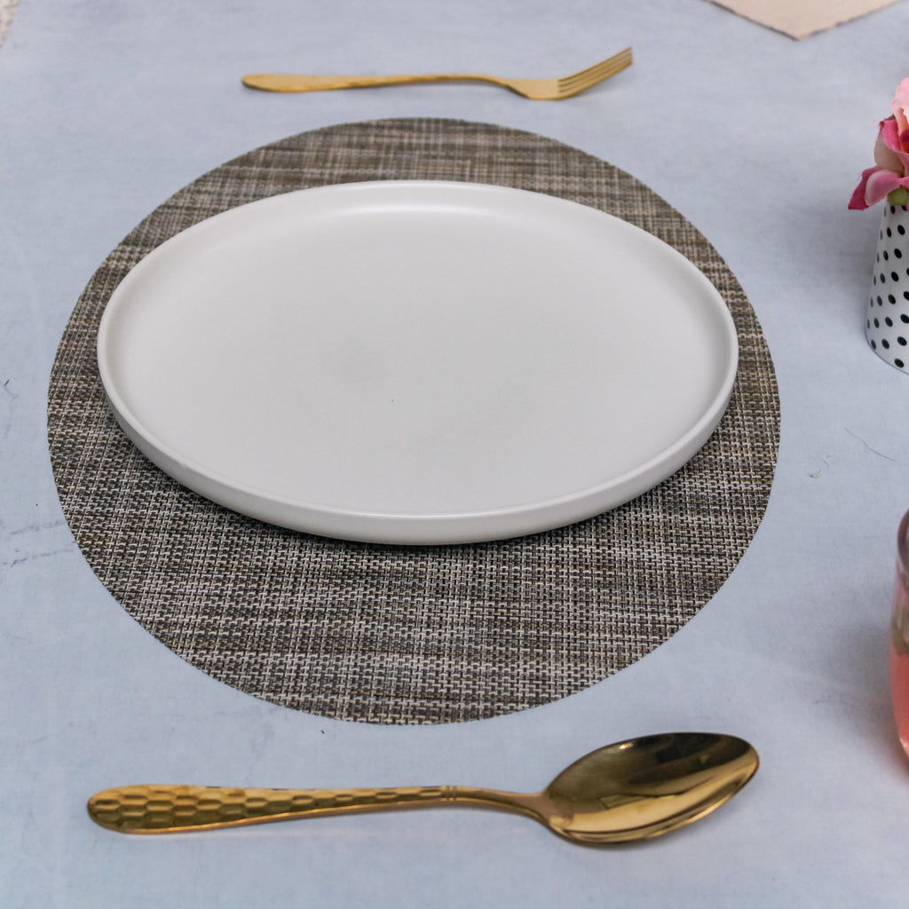 Oval Table Mat Brown Set of 2 Nestasia