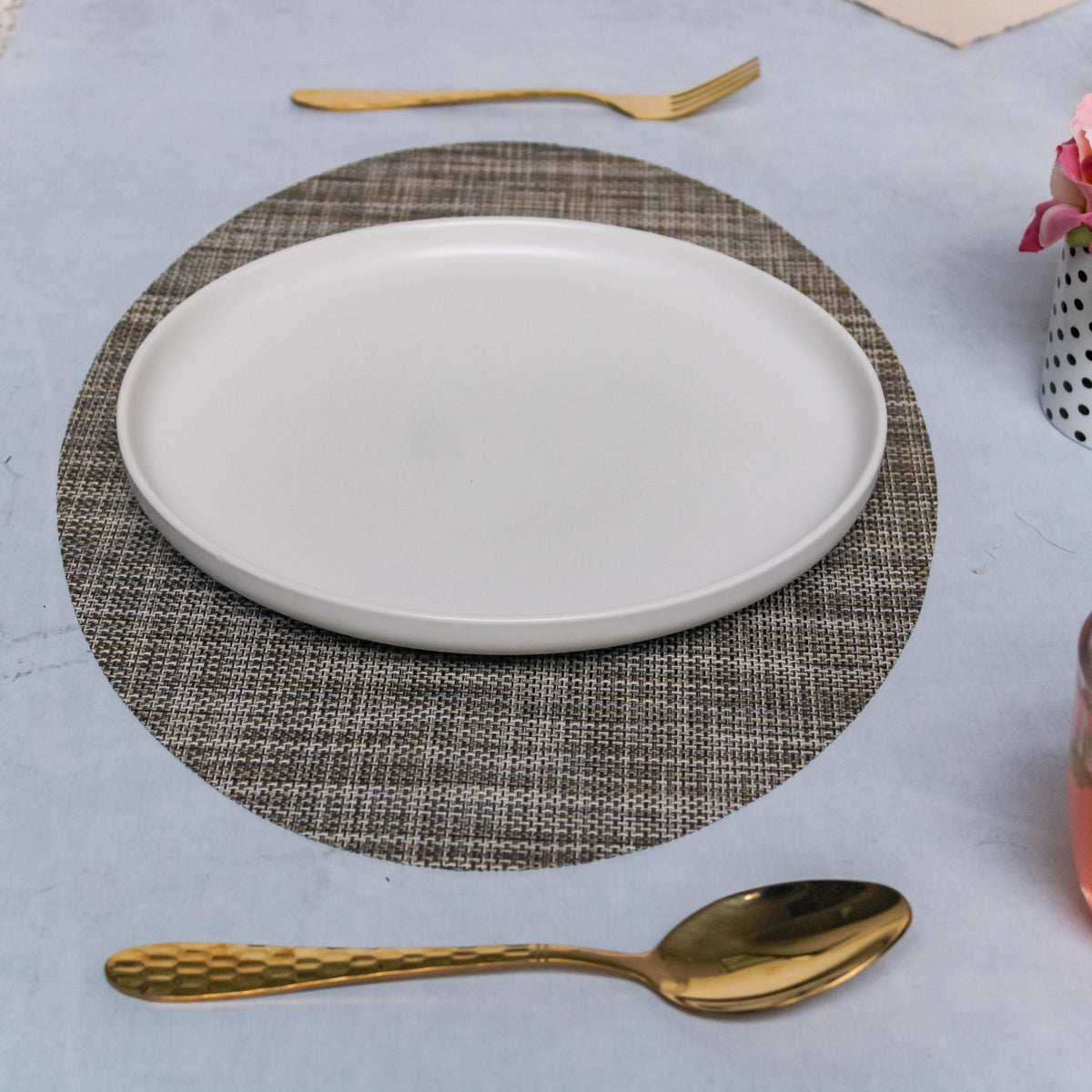 Oval Table Mat Brown Set of 2 Nestasia
