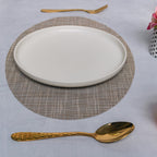 Oval Dining Table Mat Beige Set of 2 Nestasia
