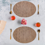 Oval Table Mat Brown Set of 2 Nestasia