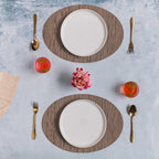 Oval Table Mat Brown Set of 2 Nestasia