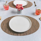 Oval Table Mat Brown Set of 2 Nestasia