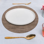 Oval Table Mat Brown Set of 2 Nestasia