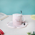 Cup With Flower Plate Pink 360 ml Nestasia