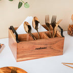 Acacia Caddy With Handle 10 Inch Nestasia