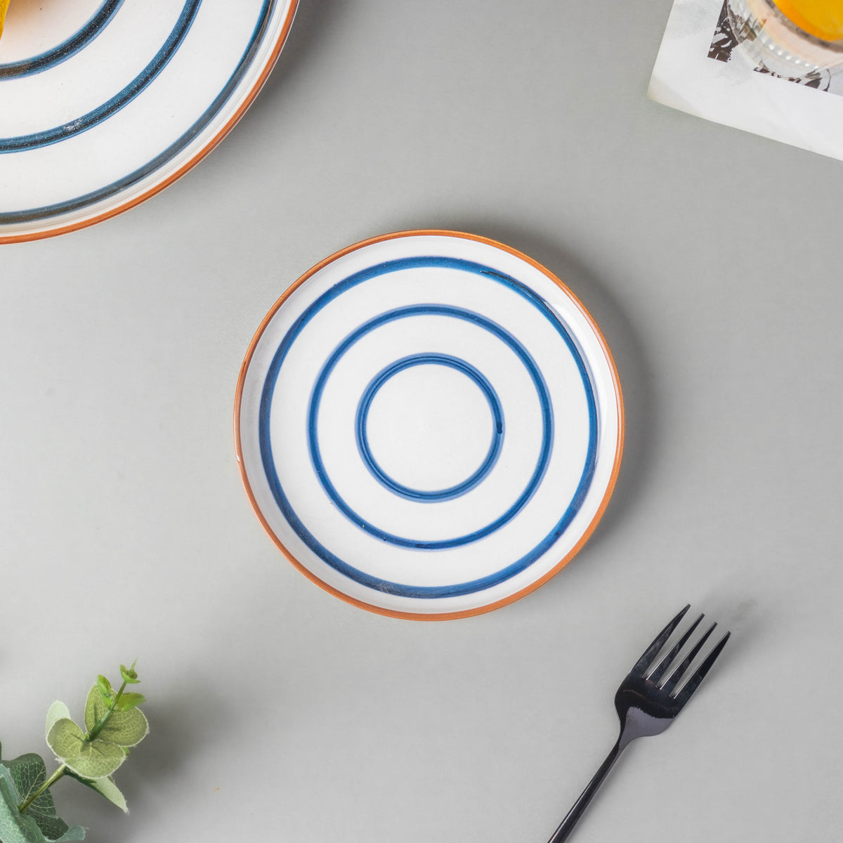 Spiral Snack Plate Blue 6 Inch Nestasia
