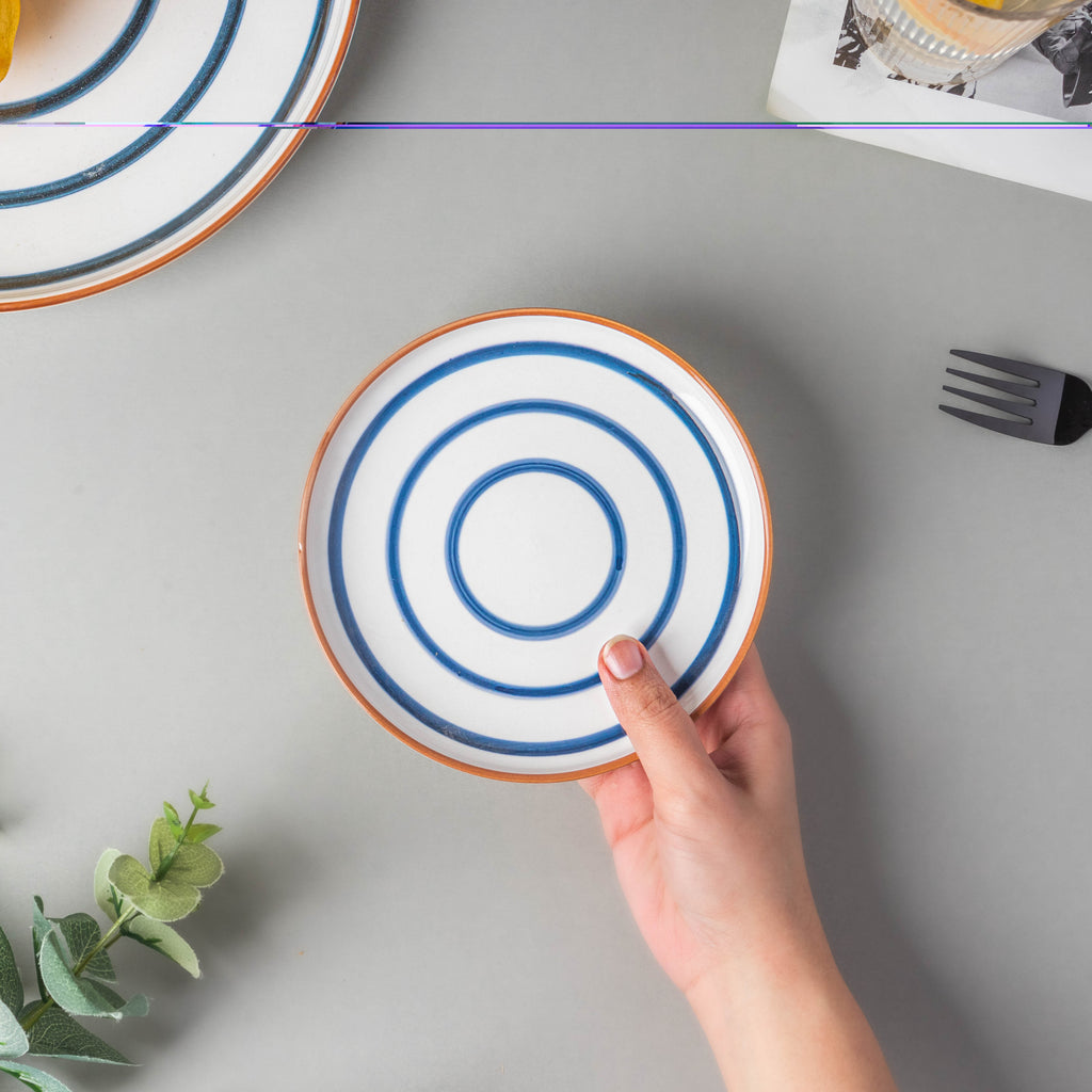Spiral Snack Plate Blue 6 Inch Nestasia