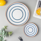 Blue Spiral 22 Piece Dinner Set For 6