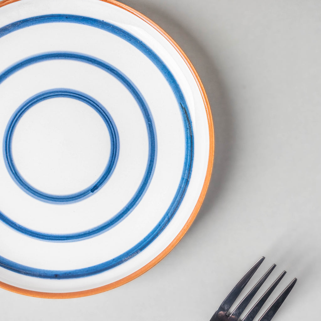 Spiral Snack Plate Blue 6 Inch Nestasia