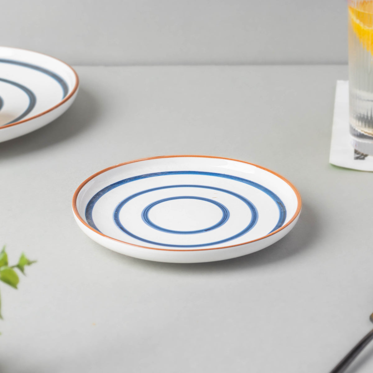 Spiral Snack Plate Blue 6 Inch Nestasia