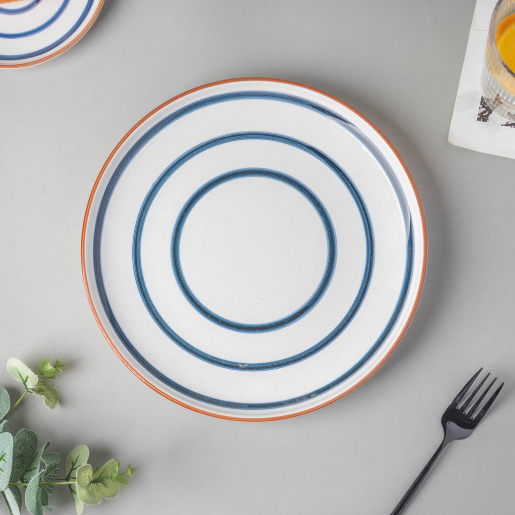 Blue Spiral 22 Piece Dinner Set For 6