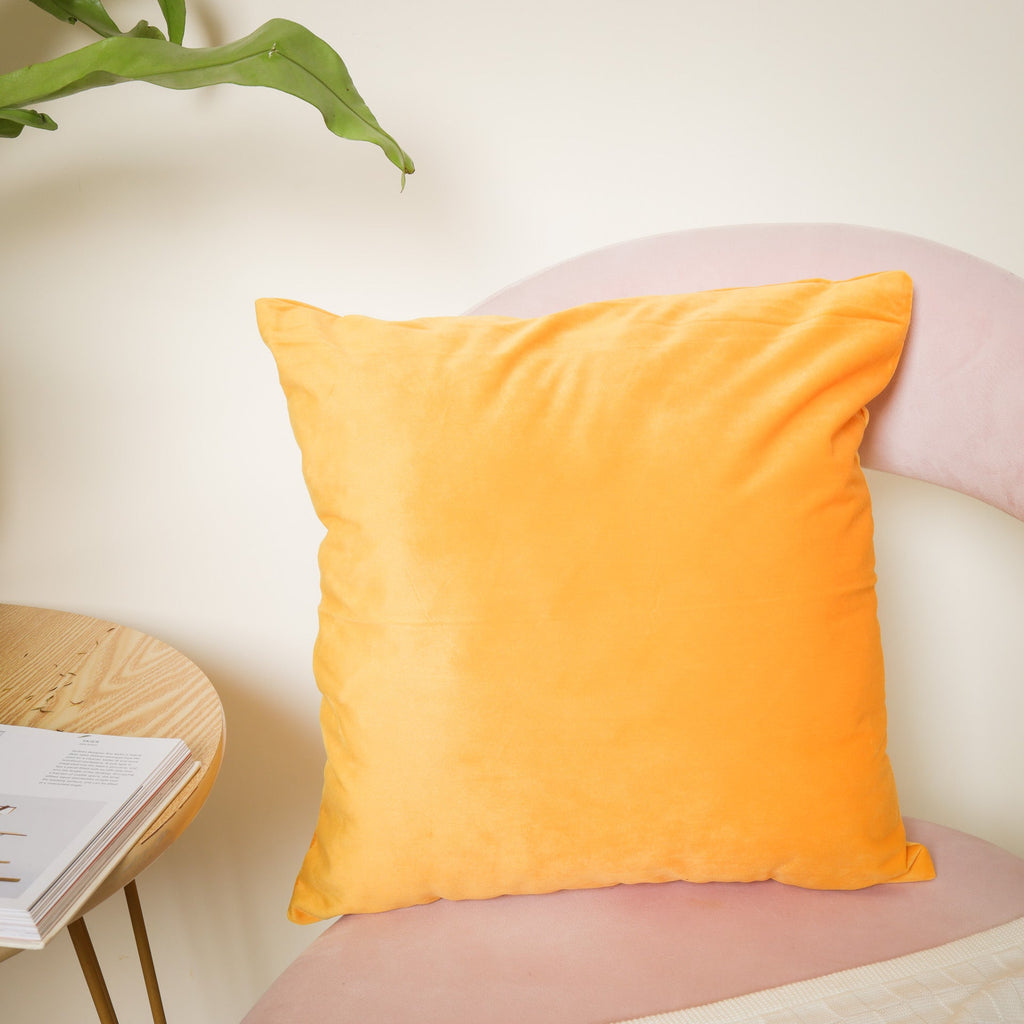 Yellow Velvet Cushion Case Nestasia