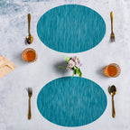 Oval Table Mat Blue Set of 2 Nestasia