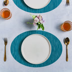 Oval Table Mat Blue Set of 2 Nestasia