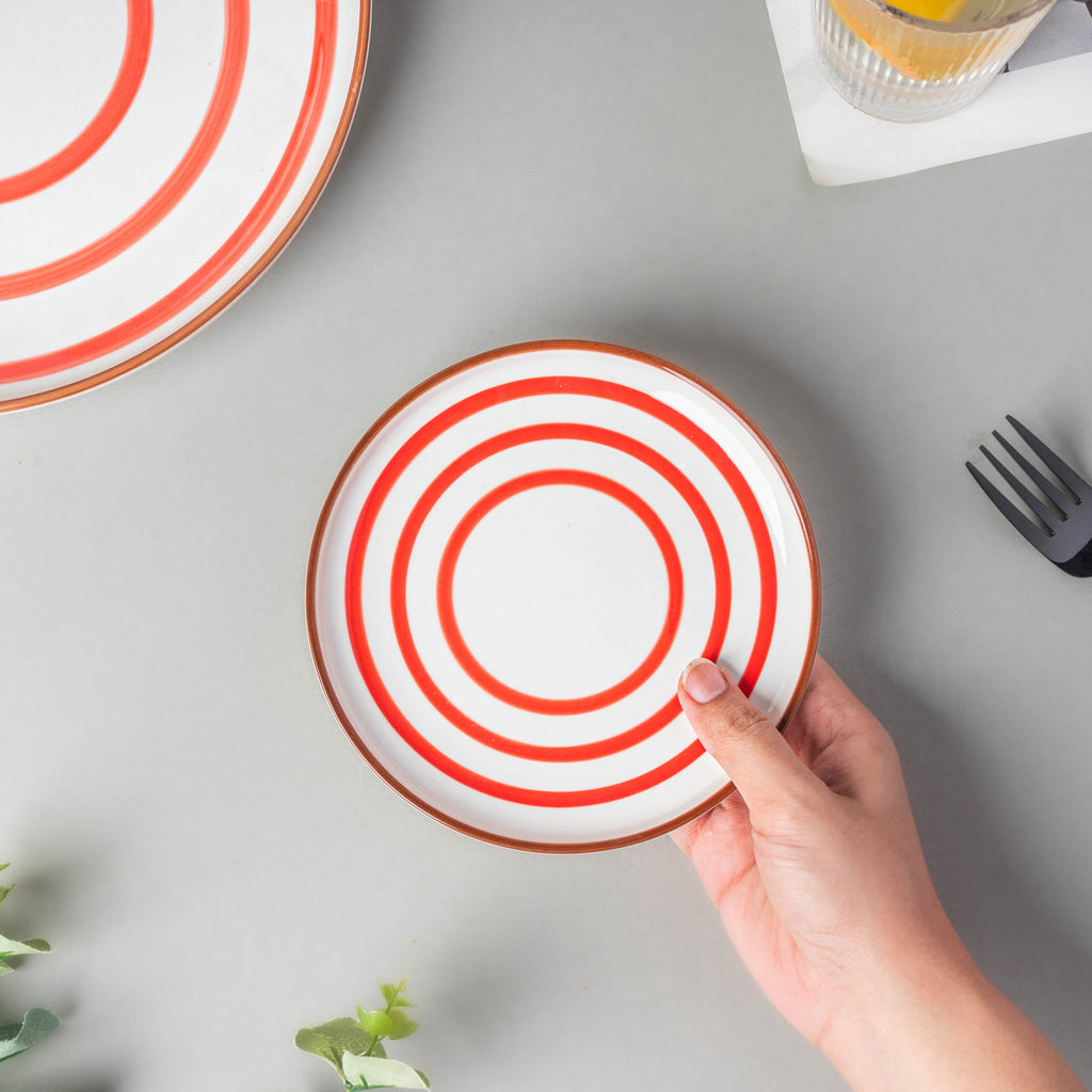 Spiral Snack Plate Red 6 Inch Nestasia