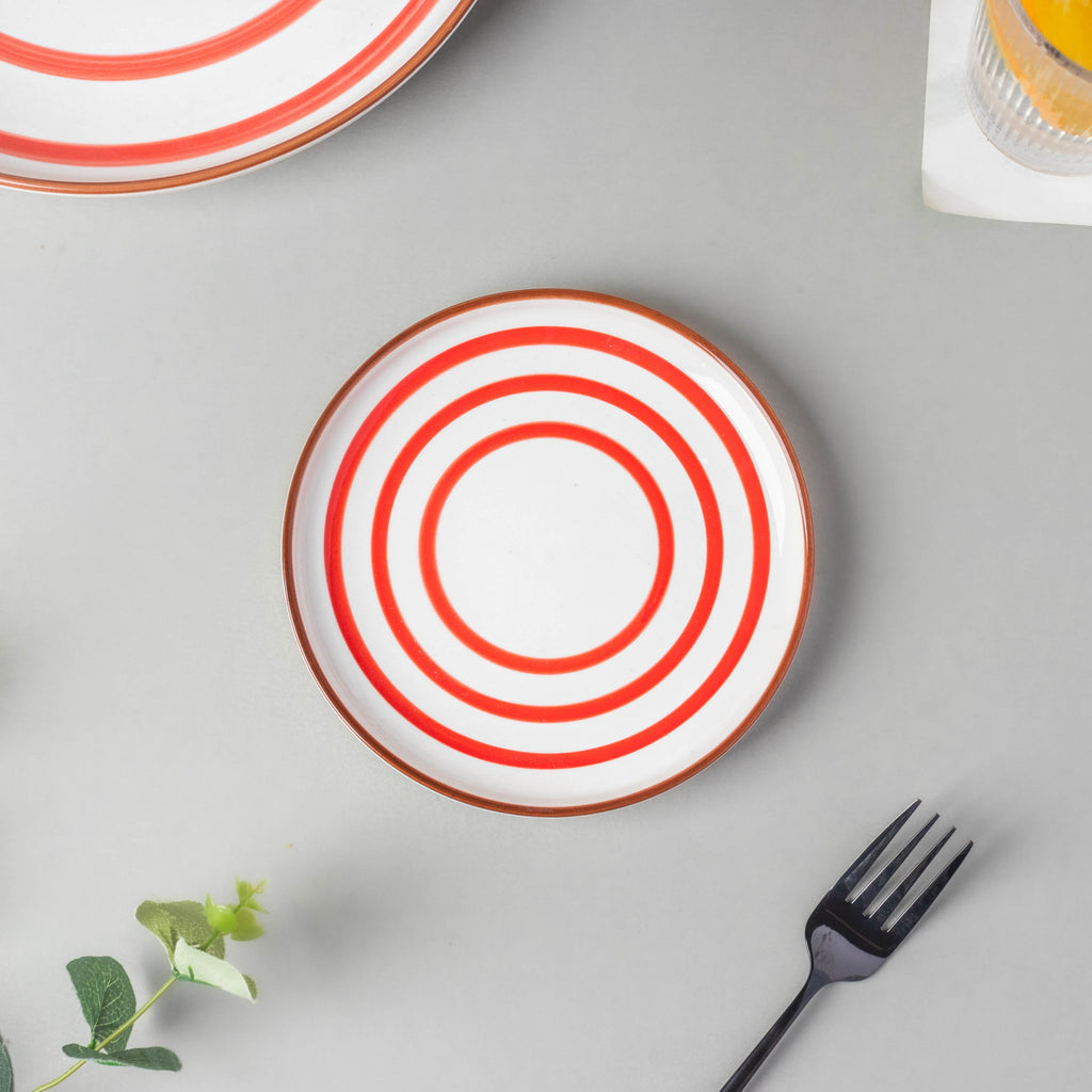 Spiral Snack Plate Red 6 Inch Nestasia