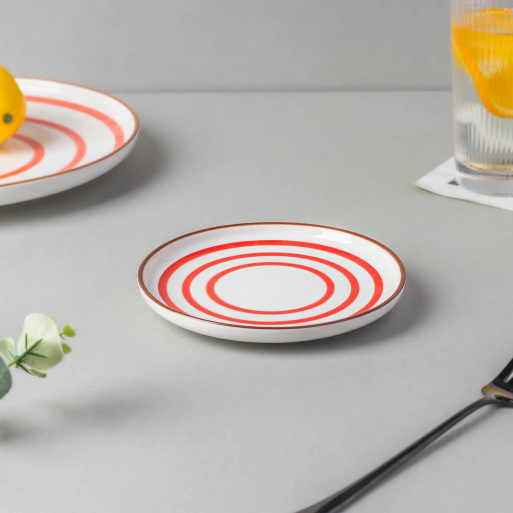 Spiral Red 22 Piece Dinner Set For 6 Nestasia