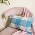 Blue Checkered Bed Pillow Cover Nestasia